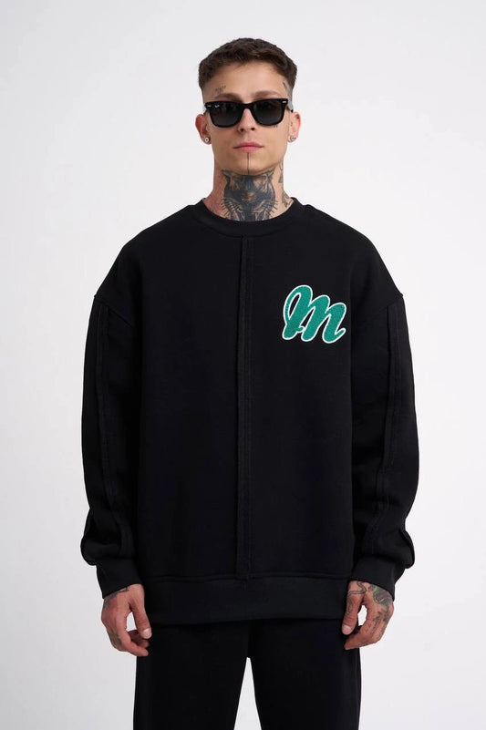 MACHINIST - Sweatshirt mit 'M'-Stickerei Oversize